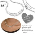 thumbnail image 3 of Sterling Silver & Graduated CZ 3/Prong Tennis Necklace, 18" - Platinum-Plated-Silver, 3 of 6