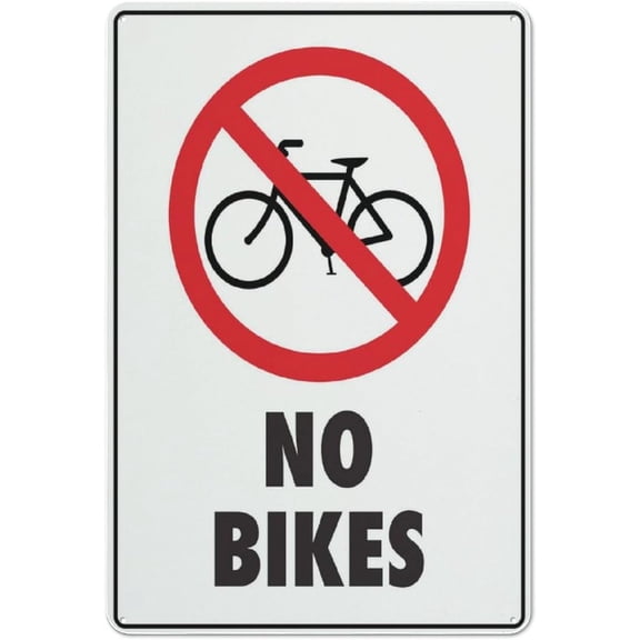 No Bikes Sign Safe Sign, Signs Outdoor, 8"x12", Sign For Home, Business, Driveway Alert