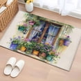 thumbnail image 3 of Countryside Front Door Rugs 2x3 ft Watercolor Window View Potted Plants Pastoral Small Rug for Entryway Non Slip Washable Bathroom Door Mat Absorbent Floor Mat for Indoor Entrance, 3 of 9