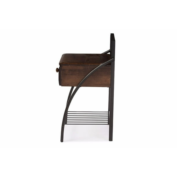 Baxton Studio Jevenci Vintage Industrial Black Finished Metal Nightstand Baxton Studio Jevenci Vintage Industrial Black Finished Metal Nightstand