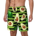 thumbnail image 2 of Gaeub Avocado Green Striped Mens Swim Trunks Stretch Beach Shorts Quick Dry for Men Swim Shorts Swimwear with Pockets- XX-Large, 2 of 9