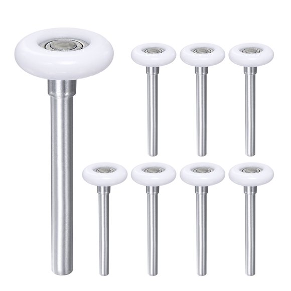 8 Pack 1.8" White Nylon Garage Door Rollers, 4.25" Long Stem, White