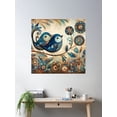 thumbnail image 2 of Boho Blue Birds Poster Wall Art, Modern Wall Decor For Living Room Bedroom, 30x30 UNFRAMED, 2 of 3