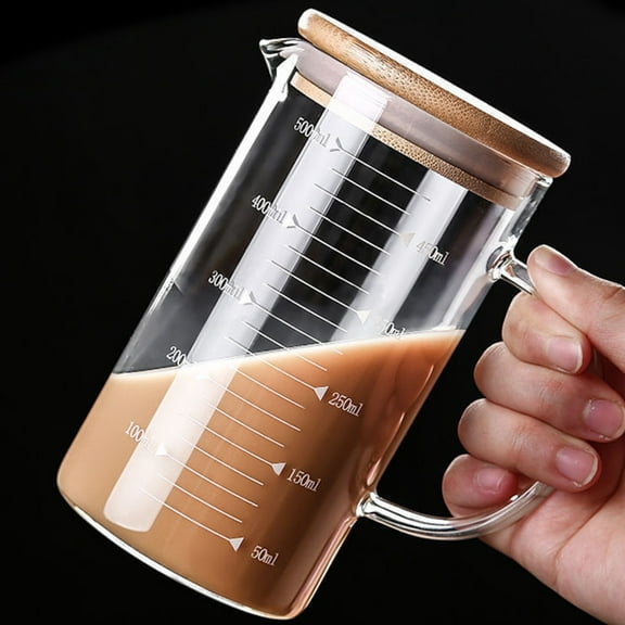 NIYANGLE Measuring Cup Borosilicate Glass 1 Set 5.5x3.9in