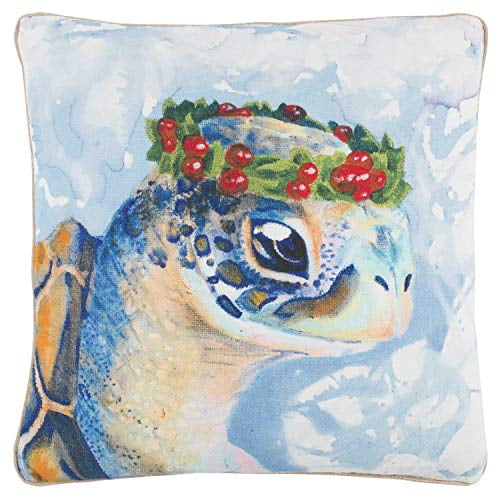 Rizzy Home T12371 Decorative Poly Filled Throw Pillow 20 x 20 Red//Blue