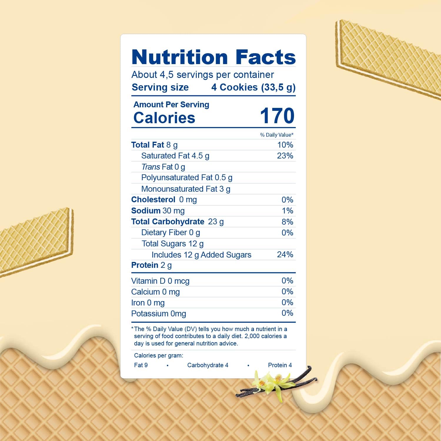 Colombina Vanilla Wafer Bridge Delight with Creamy Center, 16 Pack