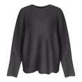 thumbnail image 4 of Womens Sweaters Crewneck Sweaters Fall Winter Loose Solid Color Casual Inner Knitwear Sweater Grey M, 4 of 4