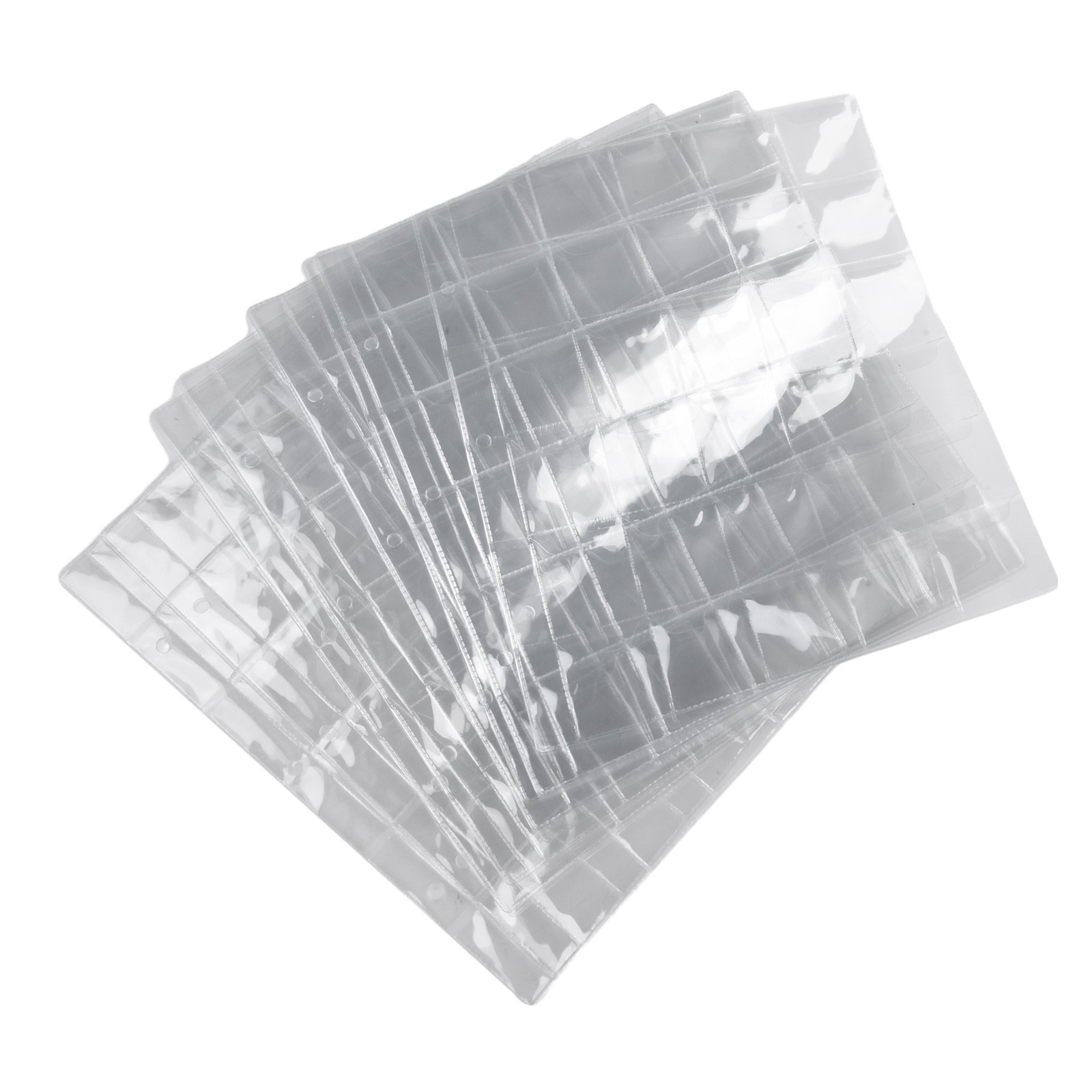 20 Pcs 7.87" x 9.84" Protection Cover, Transparent 30 Pockets Plastic Coin Holders Storage Pages Protector Sheets Sleeves