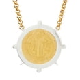 thumbnail image 4 of Christian Brands Saint Benedict Devotional Necklace, 18K Gold Plated Stainless Steel, Brass - Pack of 1, 4 of 5