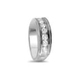 thumbnail image 3 of 10kt White Gold Mens Round Diamond Single Row Milgrain Wedding Band Ring 1.00 Cttw, 3 of 4