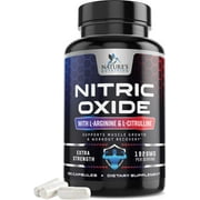Nitric Oxide Booster Extra Strength - L Arginine 3X Strength Nitric Oxide Support Supplements for Men and Women, Citrulline Muscle, Heart Health, & Energy Support Supplement, Non-GMO - 120 Capsules