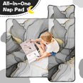 thumbnail image 4 of Black and Gold Marble Pattern Teens Toddler Nap Mat with Pillow, Sleeping Mat Bag for Preschool Daycare 59"x22", 4 of 6