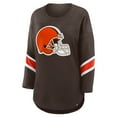 thumbnail image 2 of Women's Fanatics  Brown Cleveland Browns Redzone 3/4-Sleeve T-Shirt, 2 of 3
