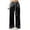 *Black, variant on ClodeEU Women's Satin Elastic High Waisted Straight Leg Pants with Pockets ,Solid Color Casual Long Trousers Purple,Women's Plus M