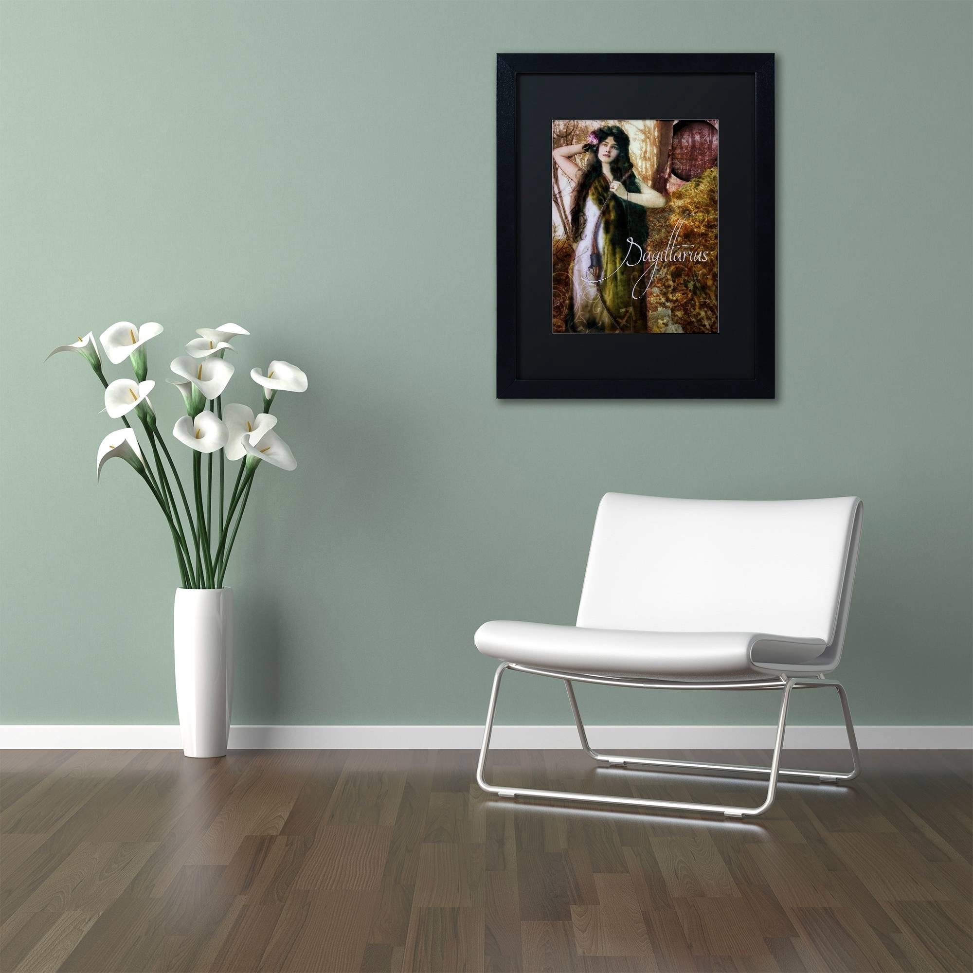 Trademark Fine Art "Art Nouveau Zodiac Sagittarius" Canvas Art by Color Bakery Black Matte, Black Frame