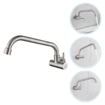 Hot Cold Water Faucet Wall Mounted Kitchen Tap Rotatable Faucet