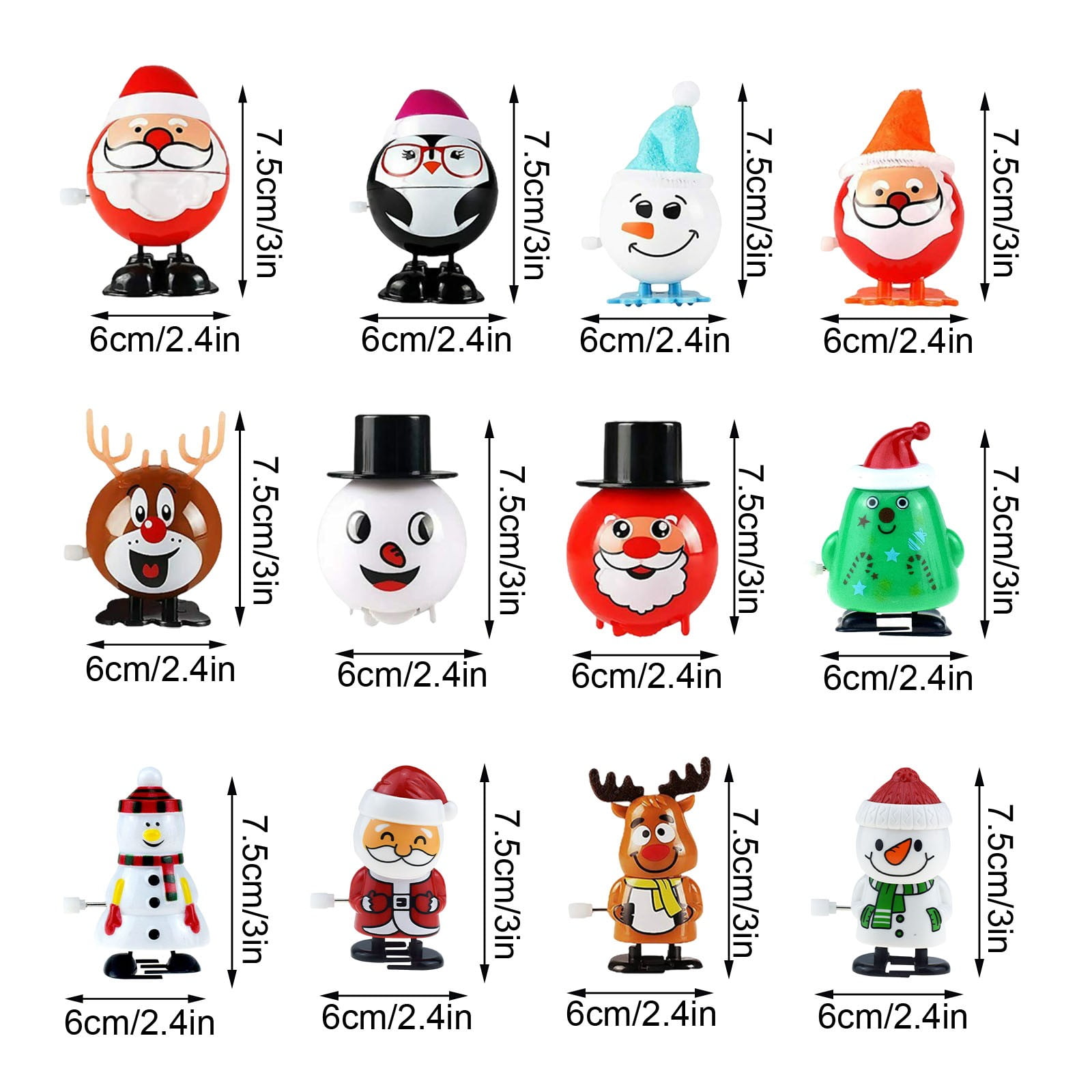 asxite Christmas Decorations Indoor,Max 12pcs Christmas Stocking Stuffers Wind Up Toys Assortment For Christmas Party Favors Bag Filler Christmas