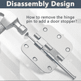 thumbnail image 2 of 5/8 Radius Exterior Door Hinges, 18 Pack Rounded Door Hinges, 3.5 x 3.5 inch Door Hinges, Brushed Nickel, 2 of 7