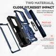 thumbnail image 6 of for Samsung Galaxy Z Fold6 Heavy Duty Case, Rugged Military Grade Shockproof Support Magnetic Car Mount Case with Camera Lens Sliding Cover Ring Holder Stand Hinge Protection Case, Blue, 6 of 11