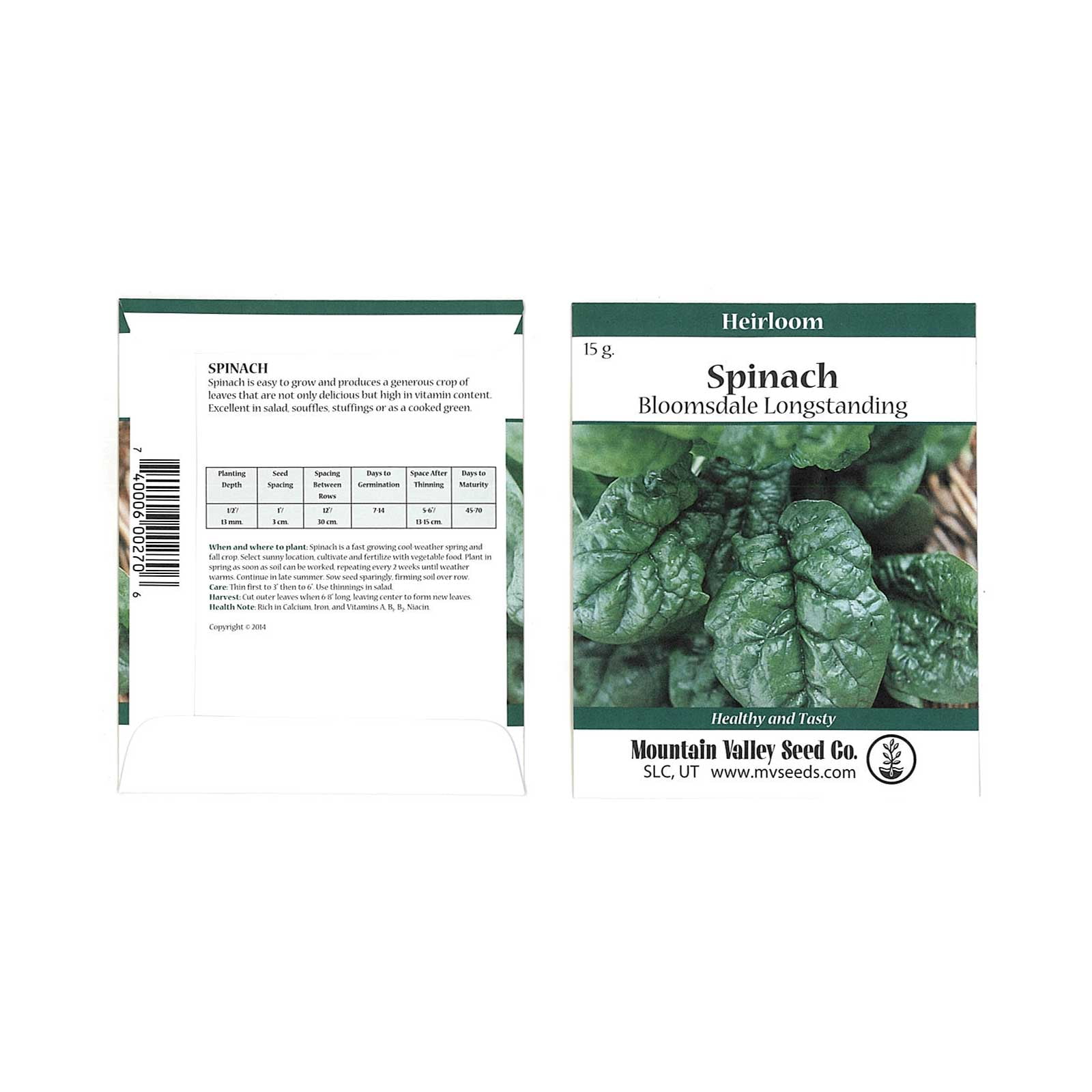 Heirloom Bloomsdale Spinach Vegetable Seeds 50 Seeds 100% GMO Free 