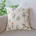 thumbnail image 1 of Funda de almohada con diseño de tulipán verde fresco y sencillo con flores bordadas para sofá, cama, almohada de cintura para oficina, 1 of 6
