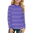 thumbnail image 2 of Graphic Tees Girls Girls Long Sleeve Shirts Crewneck Ruched Side Slim Fit Tops Ribbed Knit Casual Tee Shirt 4-15 Years, 2 of 6