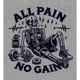 thumbnail image 2 of All Pain, No Gain Exhuasted Skeleton Adult Heather Gray Crew Neck Short Sleeve Tee-XXL, 2 of 4