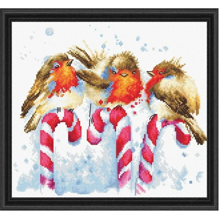 UPC: 4840746023002 | Luca-S Christmas Birds Counted Cross-Stitch Kit