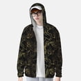 thumbnail image 2 of Fotbe Gold Gloss Outline Floral Chaqueta con Protección Solar UPF 50+ para Hombre y Mujer, Camisa con Capucha y Bolsillos-Large, 2 of 7