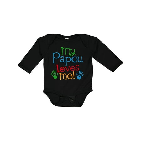 

Inktastic My Papou Loves Me Gift Baby Boy or Baby Girl Long Sleeve Bodysuit