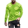 thumbnail image 2 of Qingpeng T Shirt for Men Dog Paw Print Shirt Long Sleeve Cute Tops Casual Lightweight Tee Shirts, 2 of 5