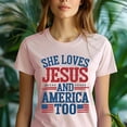 thumbnail image 5 of She Loves Jesus and America Too Shirt – Christian Patriotic Graphic Tee, Gold, Size 3XL, 5 of 6