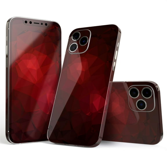DesignSkinz Varying Shades of Red Geometric Shapes Full-Body Skin Decal Wrap Cover for iPhone 16