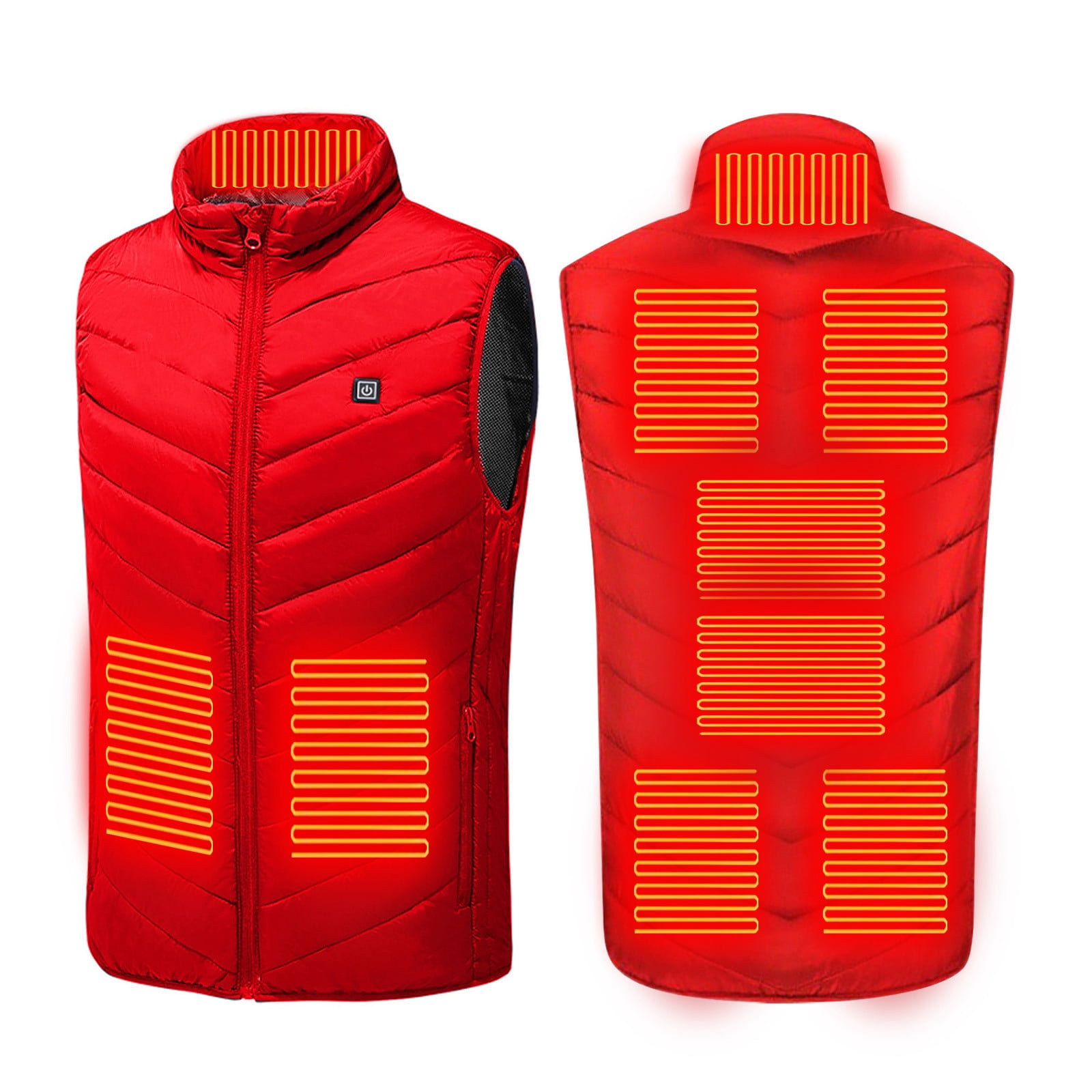 Gilet Chauffant Homme/femme - 9 Zones Chauffantes, 3 Niveaux De Température - Pour Randonnée, Ski, Travail En Extérieur - Fonctionne Avec Batterie Externe