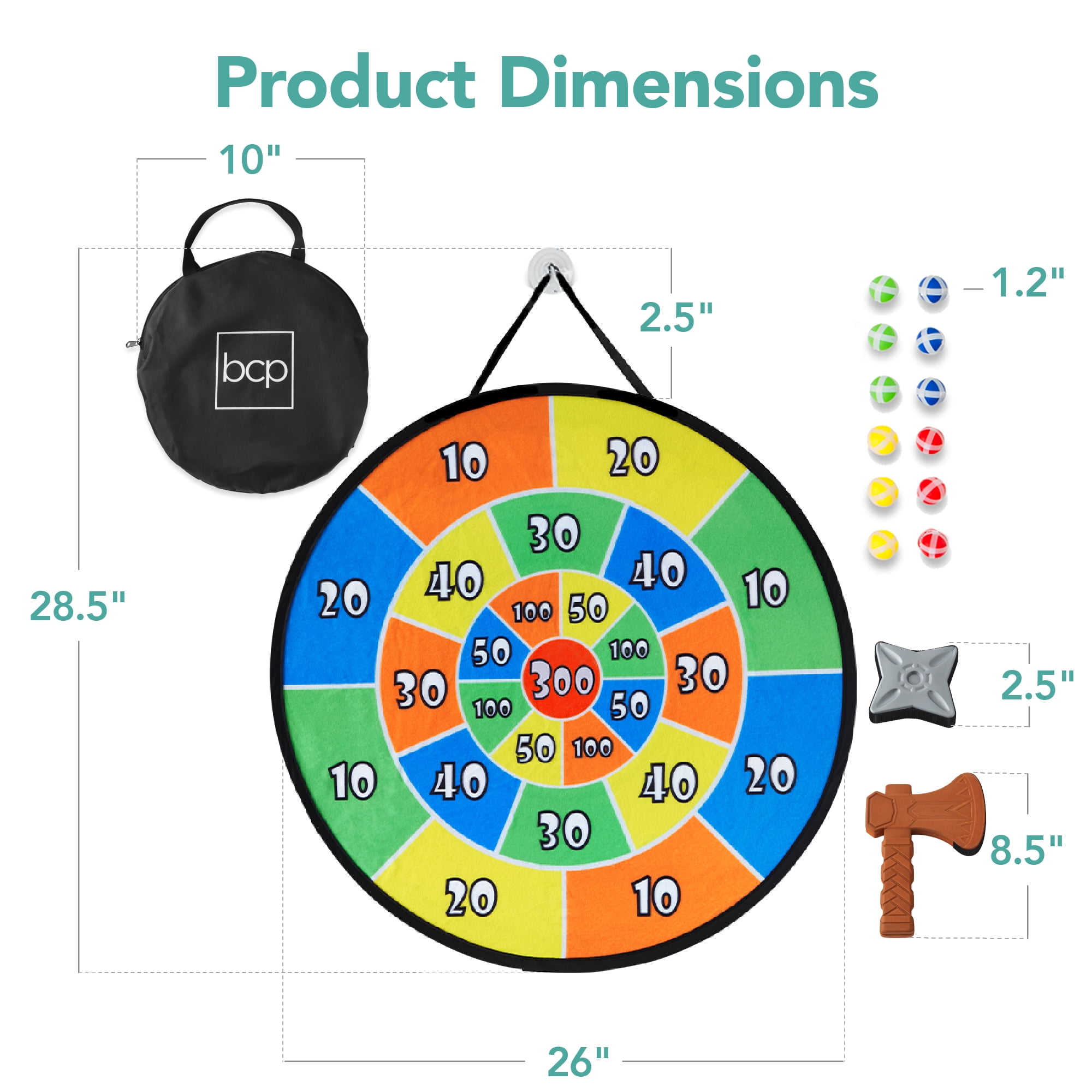 2-Sided Velcro Dart Board with Sticky Balls and Attachable Scoreboard -  Pick Your Plum