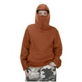 thumbnail image 2 of Ski Mask Hoodie for Kids Boys Girls Fall Winter Workout Athletic Balaclava Sweatshirts Windproof Pullover Tops New Toddler Girls Cotton Sweatshirt Brown 8-9 Years, 2 of 8