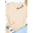 thumbnail image 2 of ABPHQTO Camiseta caqui de manga corta con cuello redondo Choose Joy para mujer, 2 of 5