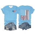 thumbnail image 3 of Ruyang 4th of July Round Neck Patriotic T-Shirts Women American Flag Print Summer Letter Casual Short Sleeve Tee Tops, 3 of 3