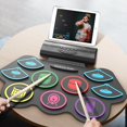 thumbnail image 2 of New Hand-rolled Drum Set For Adults, Children And Beginners, Portable Professional Version Of Electronic Drum For Learning To Play Bluetooth Version, 2 of 2