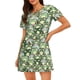 thumbnail image 1 of Easygdp Cute Frog Camisón de manga corta para mujer, informal, estampado, 1 of 6