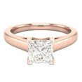 thumbnail image 5 of Diamond Engagement Rings For Women GIA Certified Princess Solitaire Diamond Ring 14K Rose Gold 0.50 Carat (K,I2), 5 of 7
