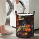 thumbnail image 5 of Fotbe Vintage Floral Skull Cesto de Ropa con Asas, Cesto Impermeable de Gran Capacidad, Bolsa de Lavado para Dormitorio, Cesto de Ropa con Ruedas y Asas-Small, 5 of 6