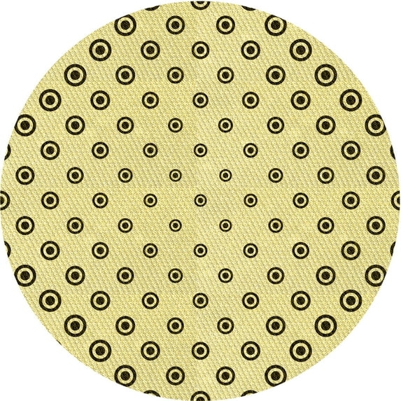 Ahgly Company Indoor Round Patterned Sun Yellow Area Rugs, 8' Round