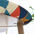thumbnail image 3 of Colorful Geometry Round Fitted Tablecloths Table Covers Wipeable Waterproof Elastic for Kitchen Dinning Parties Wedding Picnic Medium Fits 45-50 Inch Table Size, 3 of 5