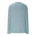 thumbnail image 4 of GA WEIHUA Womens Sweaters Long Sleeve Ribbed Knit Tunic Tops Lightweight V Neck Casual Shirts Comfy Loose Clothes(Blue,L）, 4 of 8