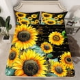 thumbnail image 2 of Homewish Teenagers Rustic Sunflowers 4 Pieces Queen Sheet Sets,Chic Floral Flowers Ultra Soft Flat Sheet,Vintage Farmhouse Cabin Blossoms Queen Fitted Sheet,Luxury Bedroom Decor, 2 of 7