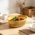 thumbnail image 5 of Cozival Deep Oval Plastic Colander with Double Handles, Thickened PP Strainer Basket for Vegetables Fruits Pasta, BPA Free Dishwasher Safe Kitchen Colander (Multicolor), 5 of 5
