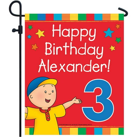 Personalized Caillou Happy Birthday Garden Flag Com