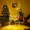 thumbnail image 6 of Costway 6 FT Pre-Lit Christmas Reindeer with 300 Warm White LED Lights Ground Stakes, 6 of 10