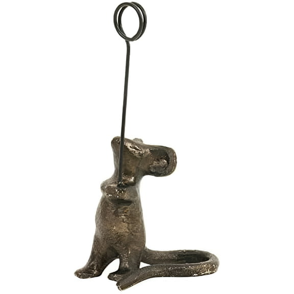 Creative Co-op DA6227-1 Cast Iron Mouse Card Holders with Distressed Finishes , Brown